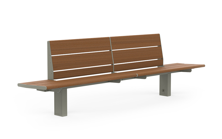Calidum Light bank enkelzijdig met rugleuning bamboe